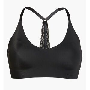 True & Co women’s Triangle Lace Racerback Black Bralette Size Small New
